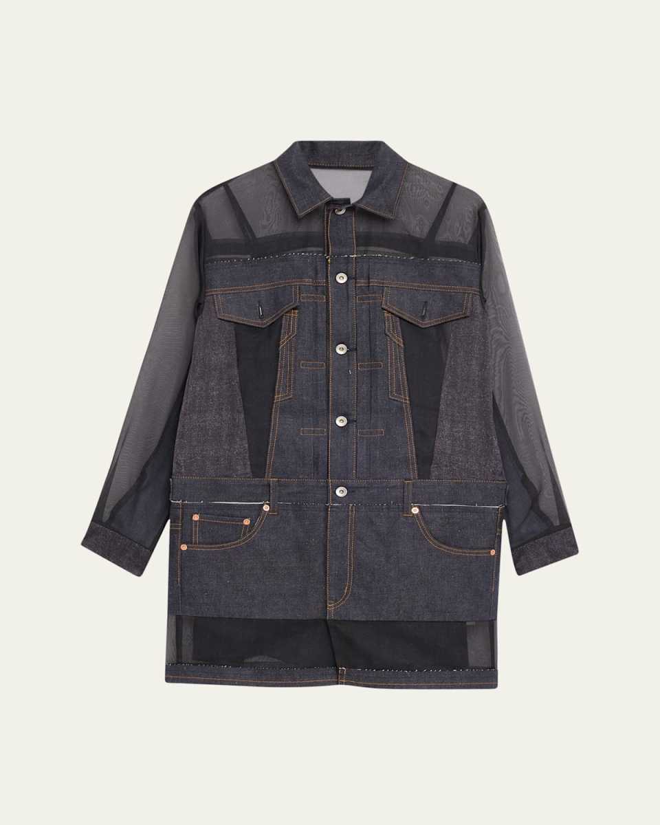 Sheer Denim Mini Dress